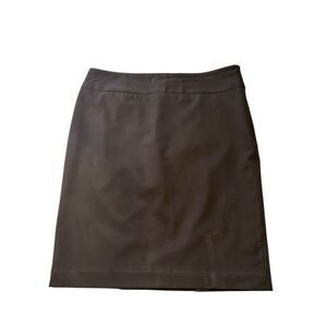 Liz Claiborne Brown Pencil Skirt Size 12 Lined Career Workwear Side Zip Mid-Leng